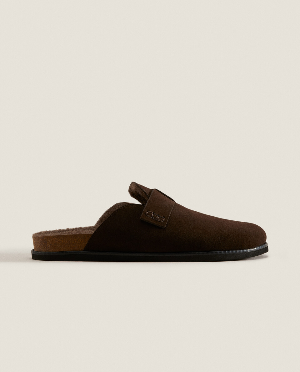 WARM SUEDE MULE CLOG SLIPPERS Zara Home Spain