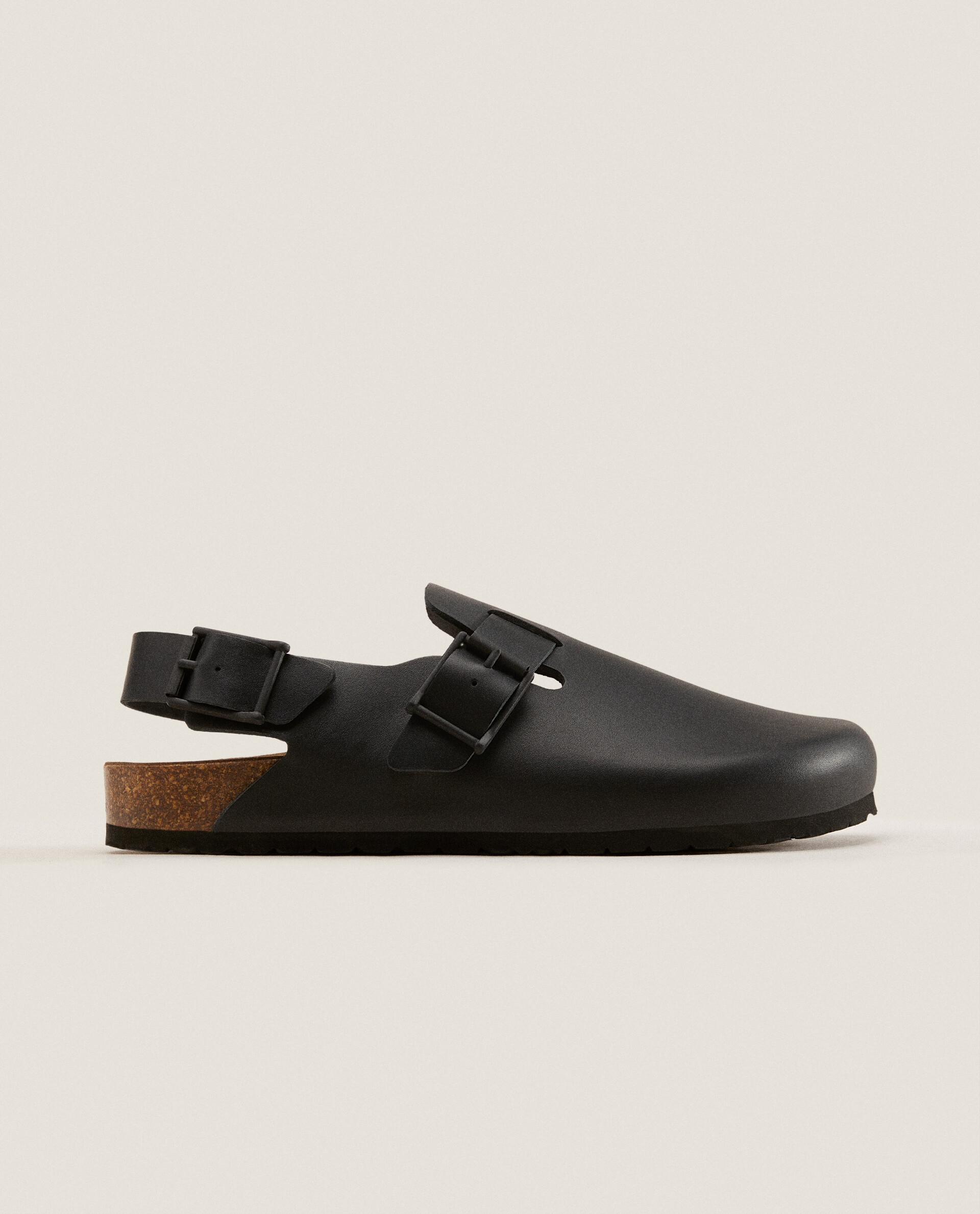 Leather clogs with backstrap sale