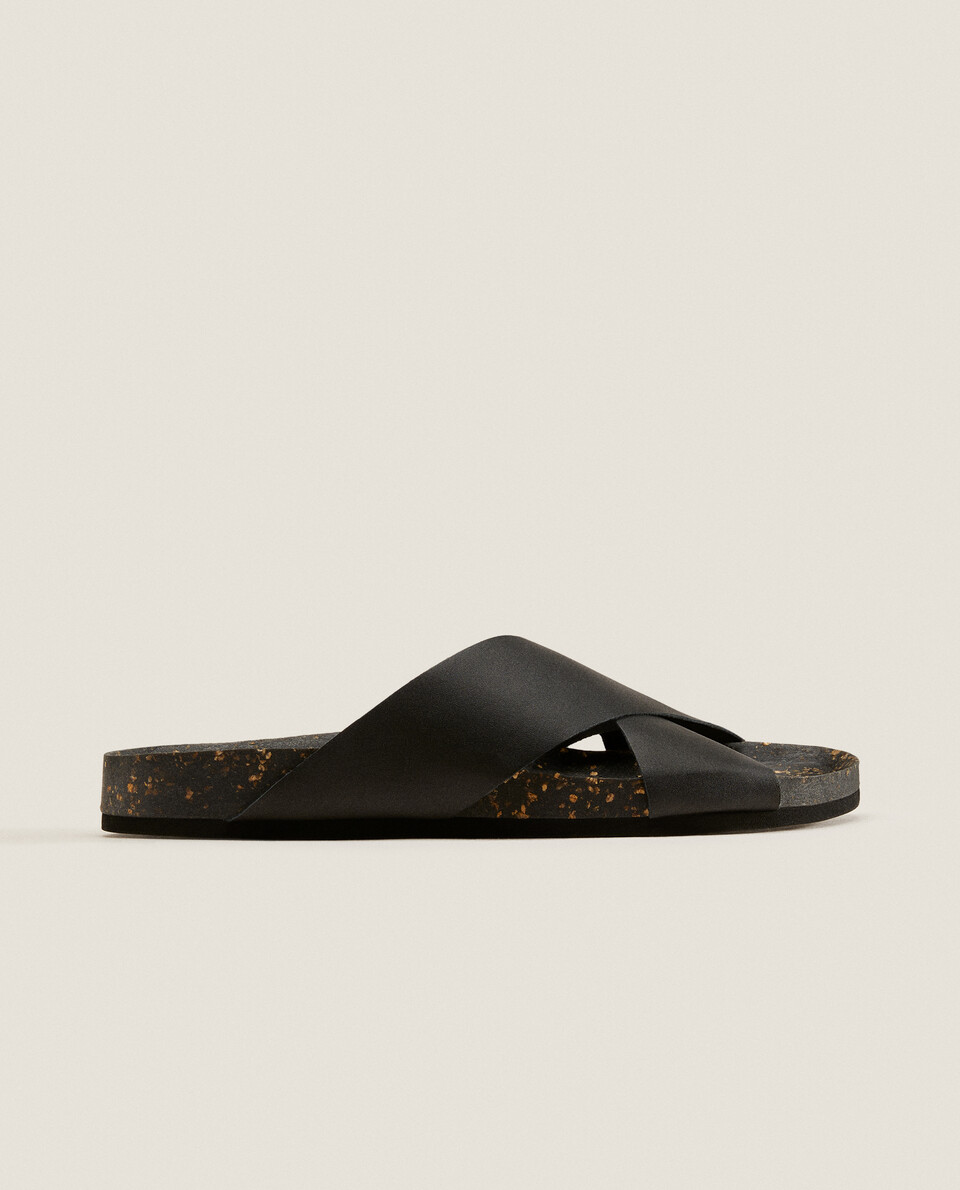 LEATHER CROSSOVER SANDALS Zara Home United Kingdom