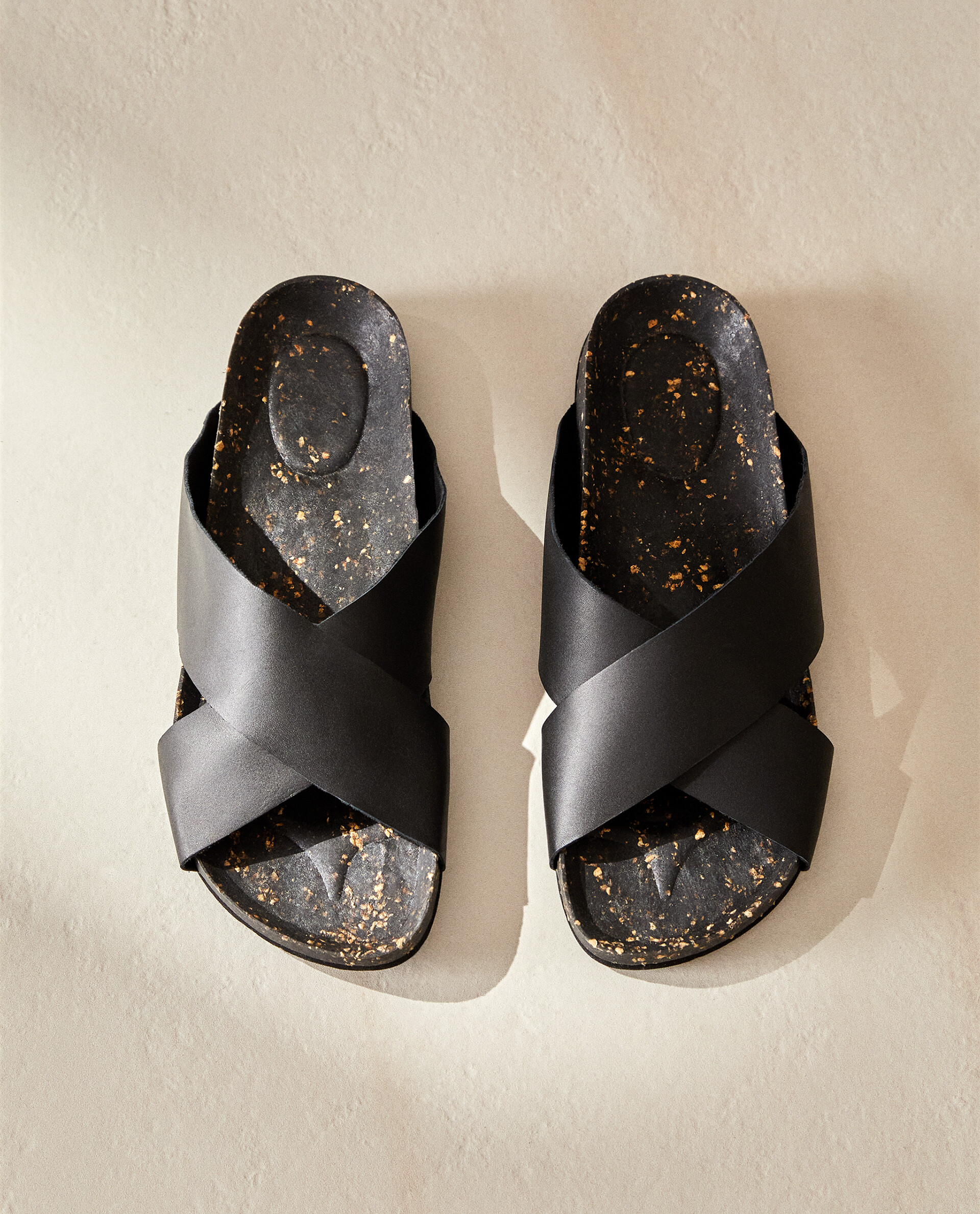 LEATHER CROSSOVER SANDALS Zara Home Morocco