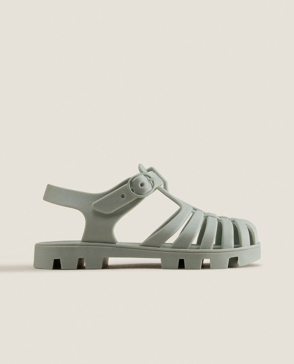 RUBBER TRACK SOLE CAGE SANDALS