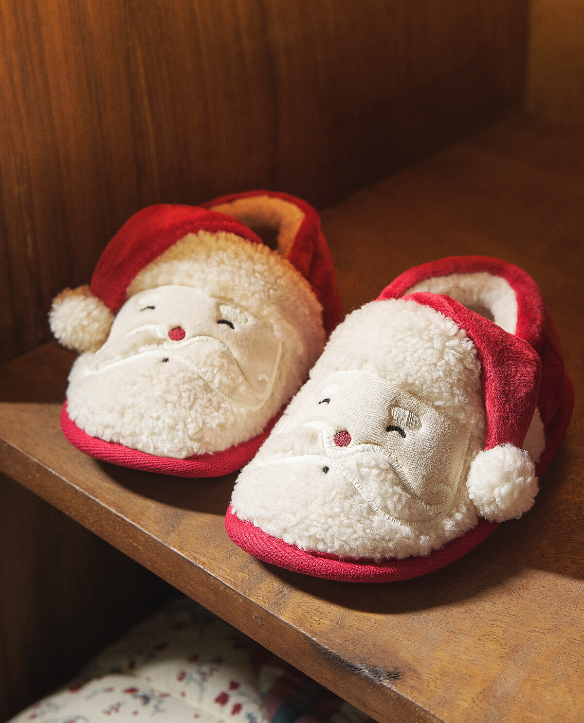 Father deals christmas slippers