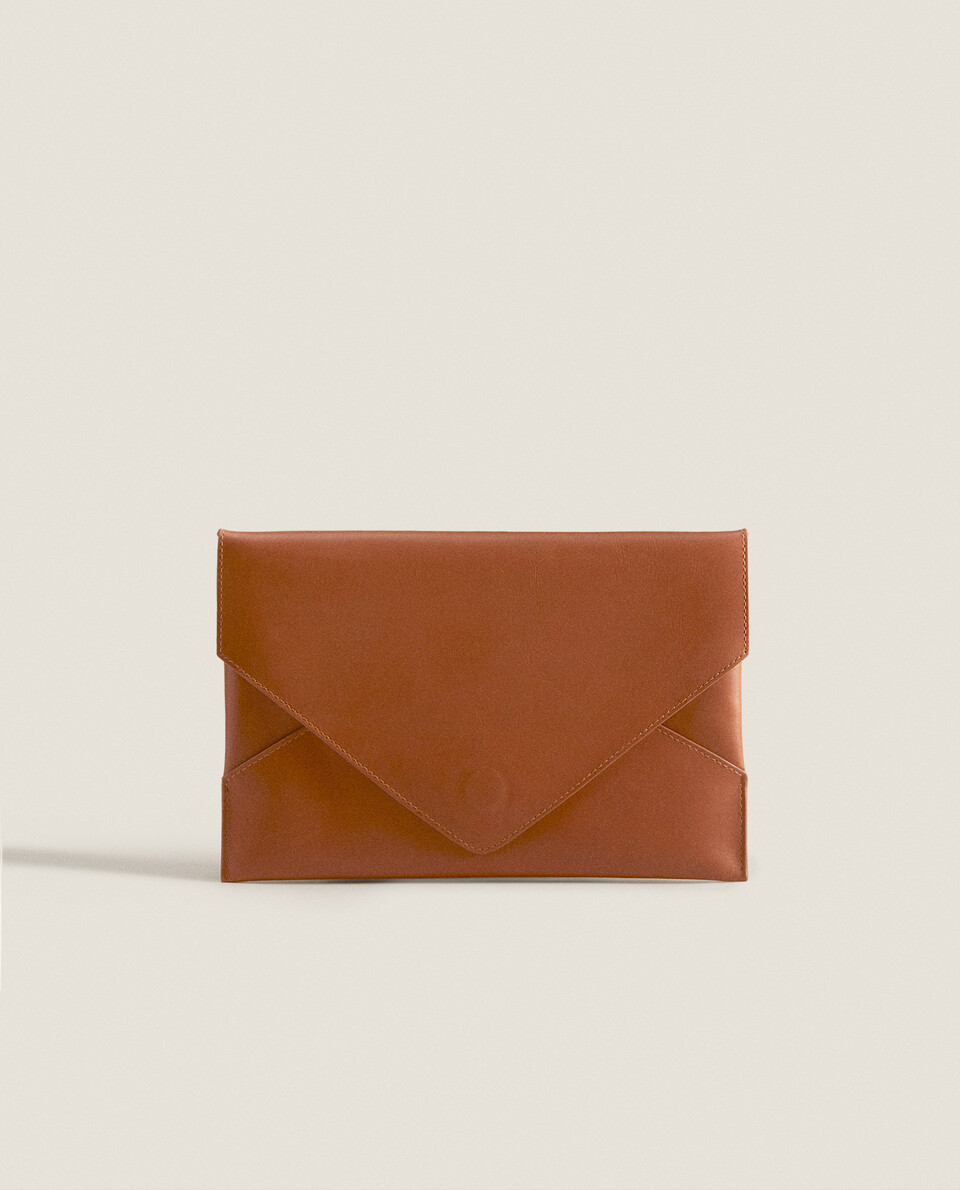 LEATHER DOCUMENT HOLDER CLUTCH