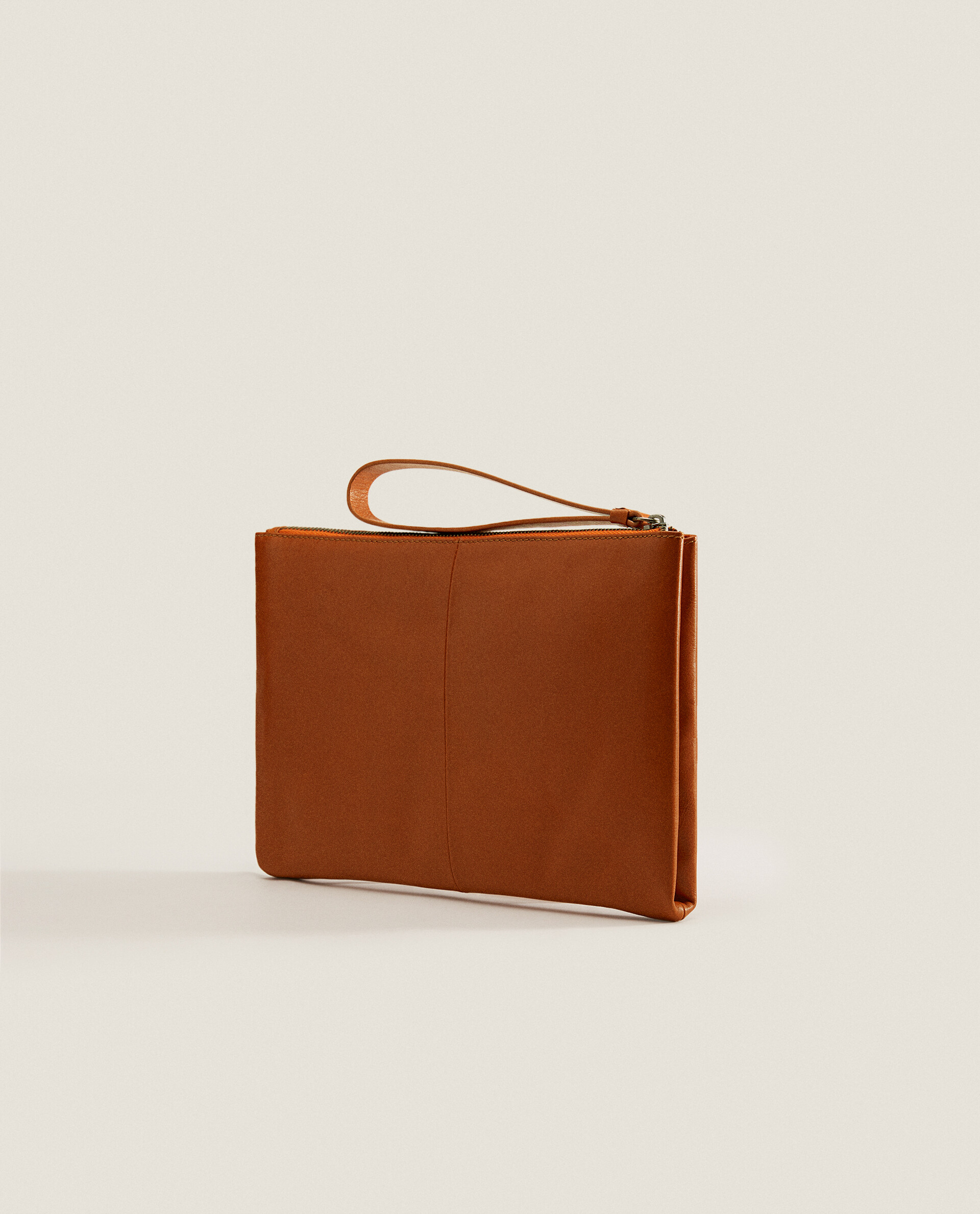 Zara online leather clutch