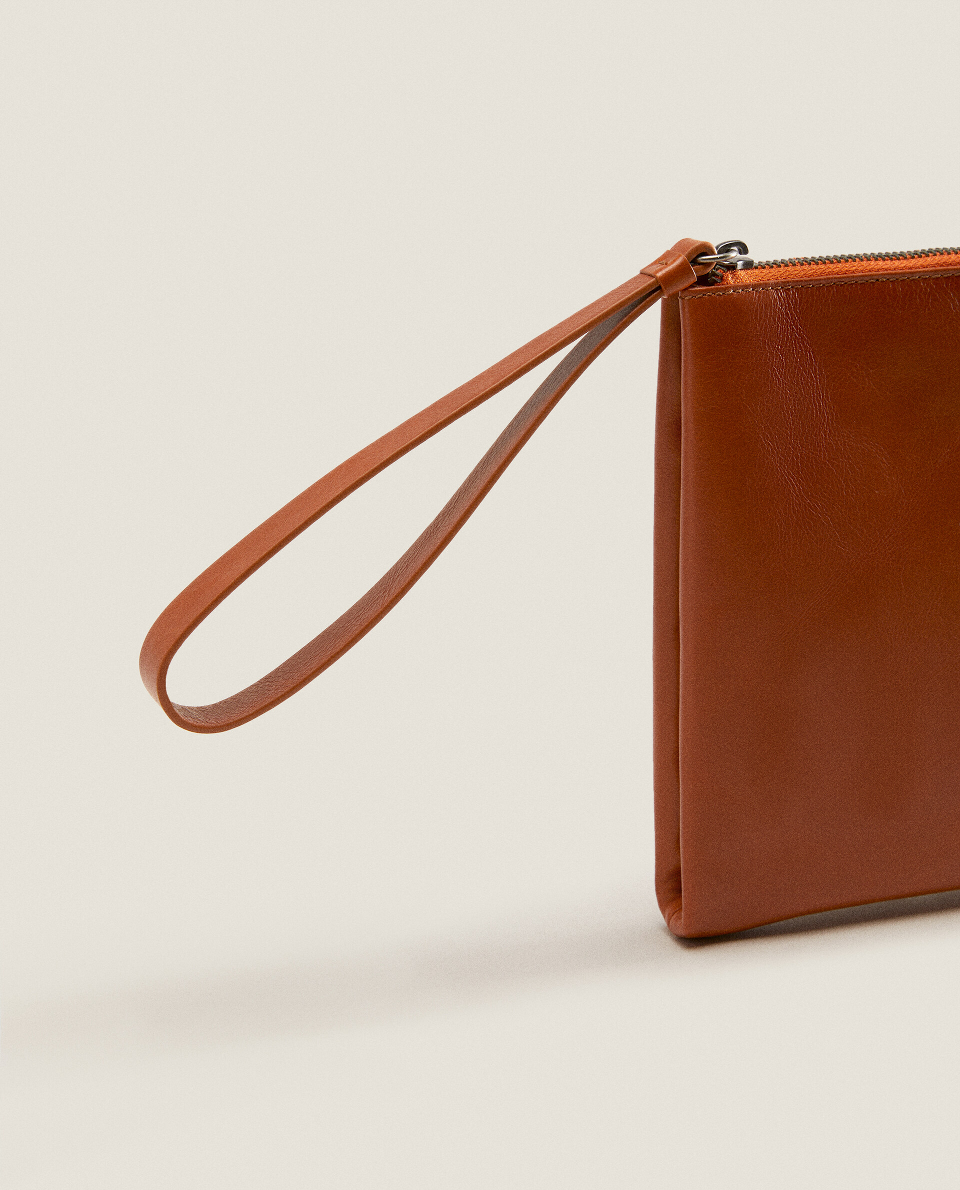 Zara leather on sale clutch