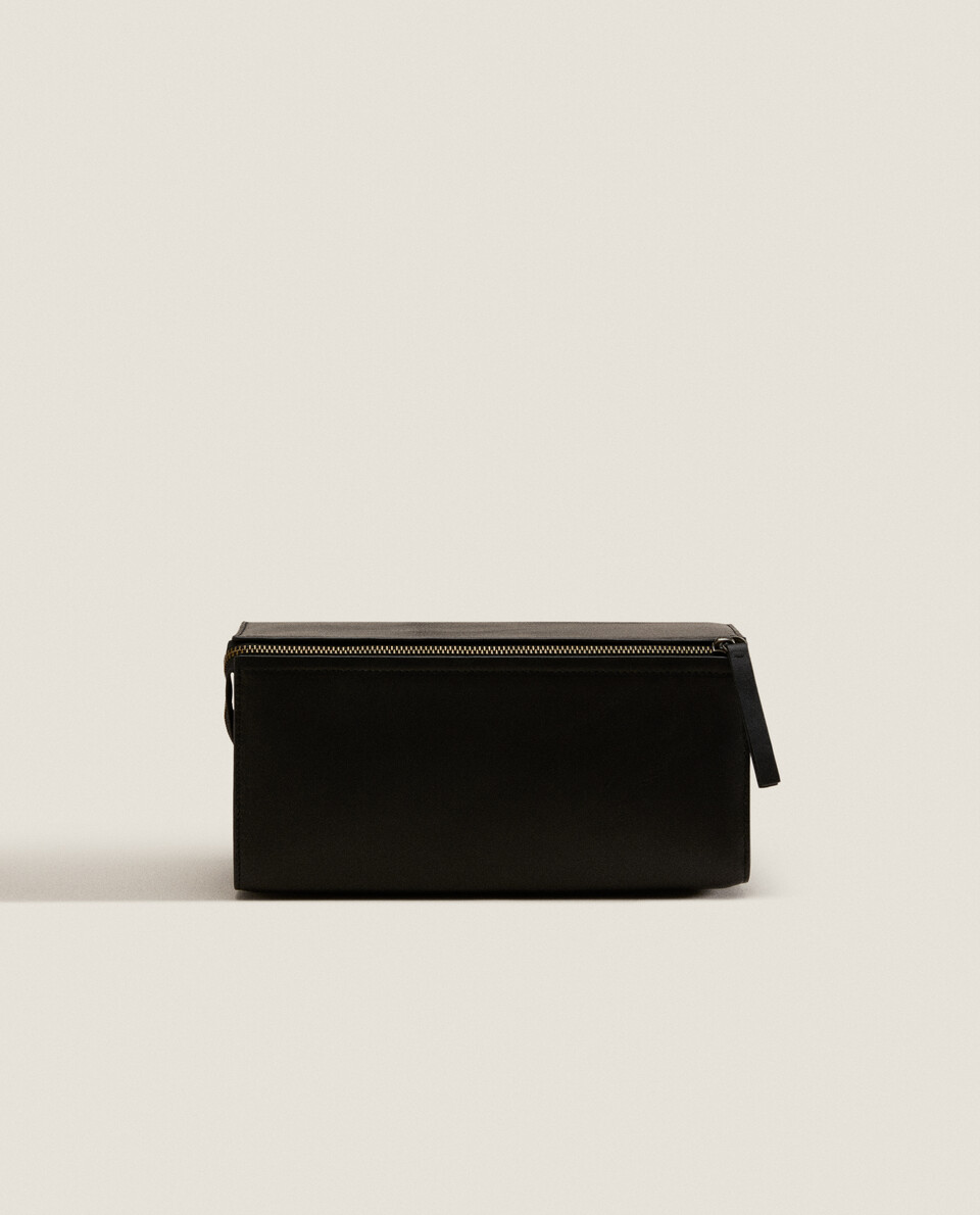 LARGE RIGID LEATHER COSMETIC BAG Zara Home United States of America