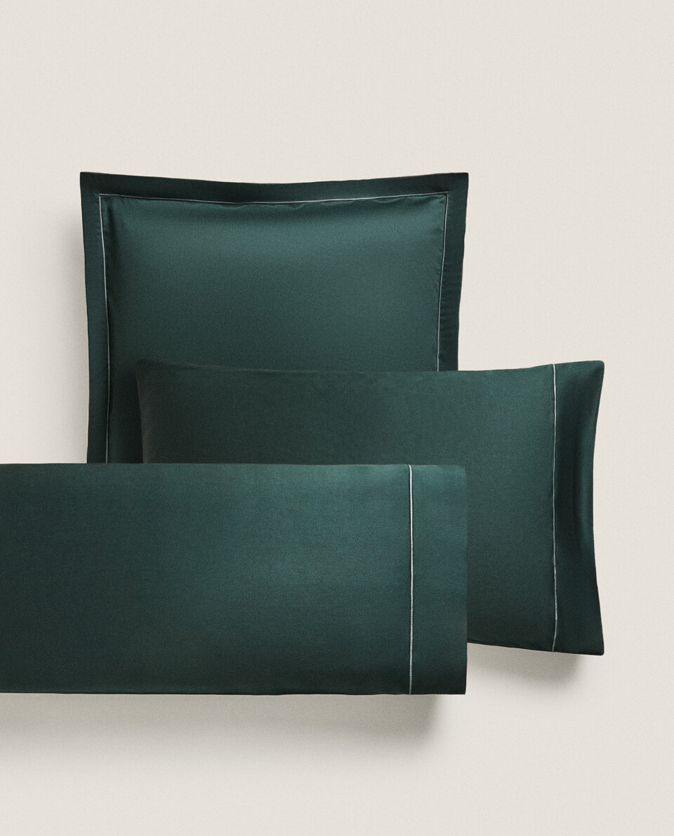 (300 THREAD COUNT) SATEEN PILLOWCASE WITH TRIM