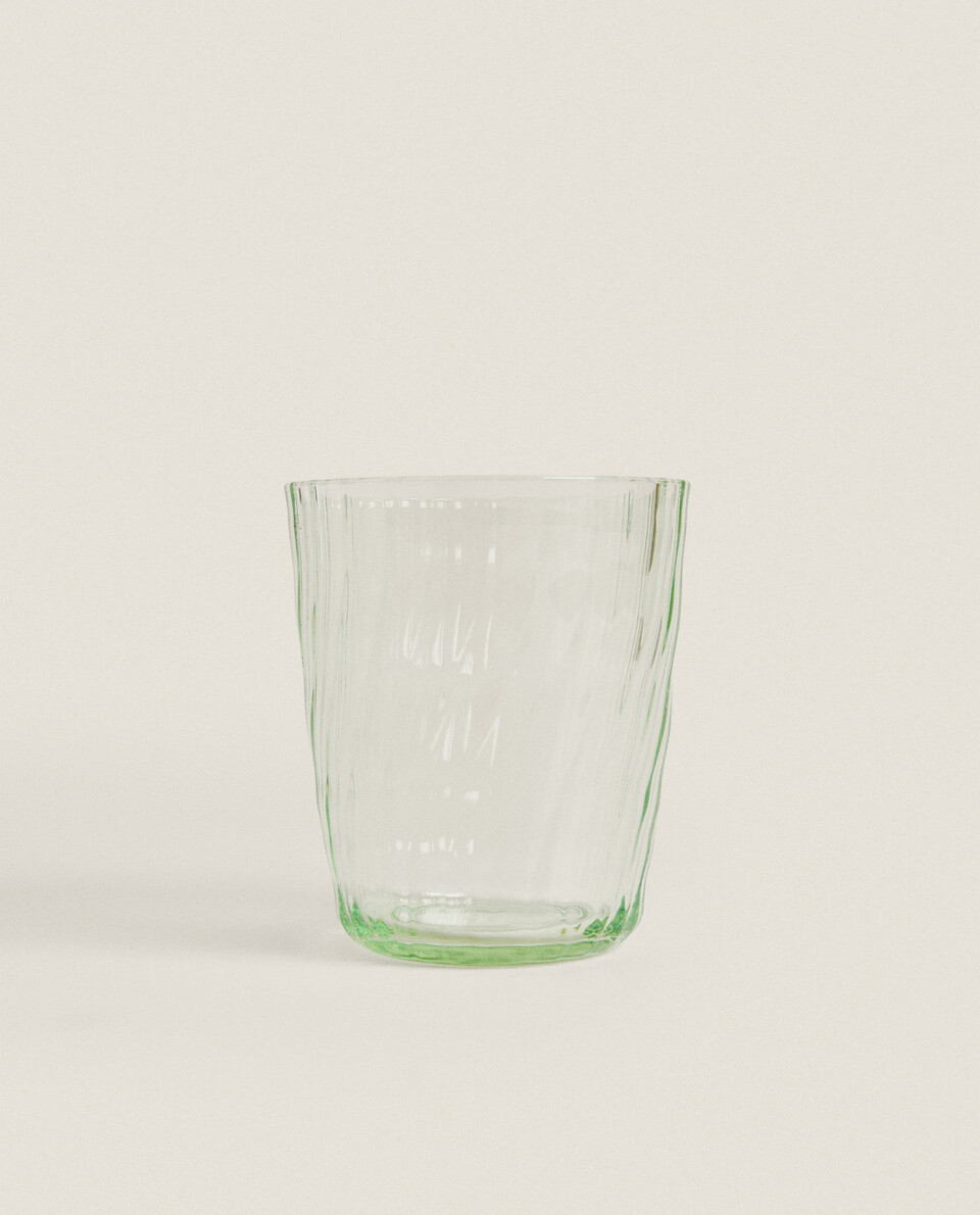 COLOURED TUMBLER WITH LINES
