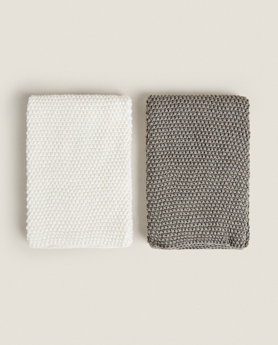 CHUNKY KNIT TEA TOWEL (PACK OF 2)