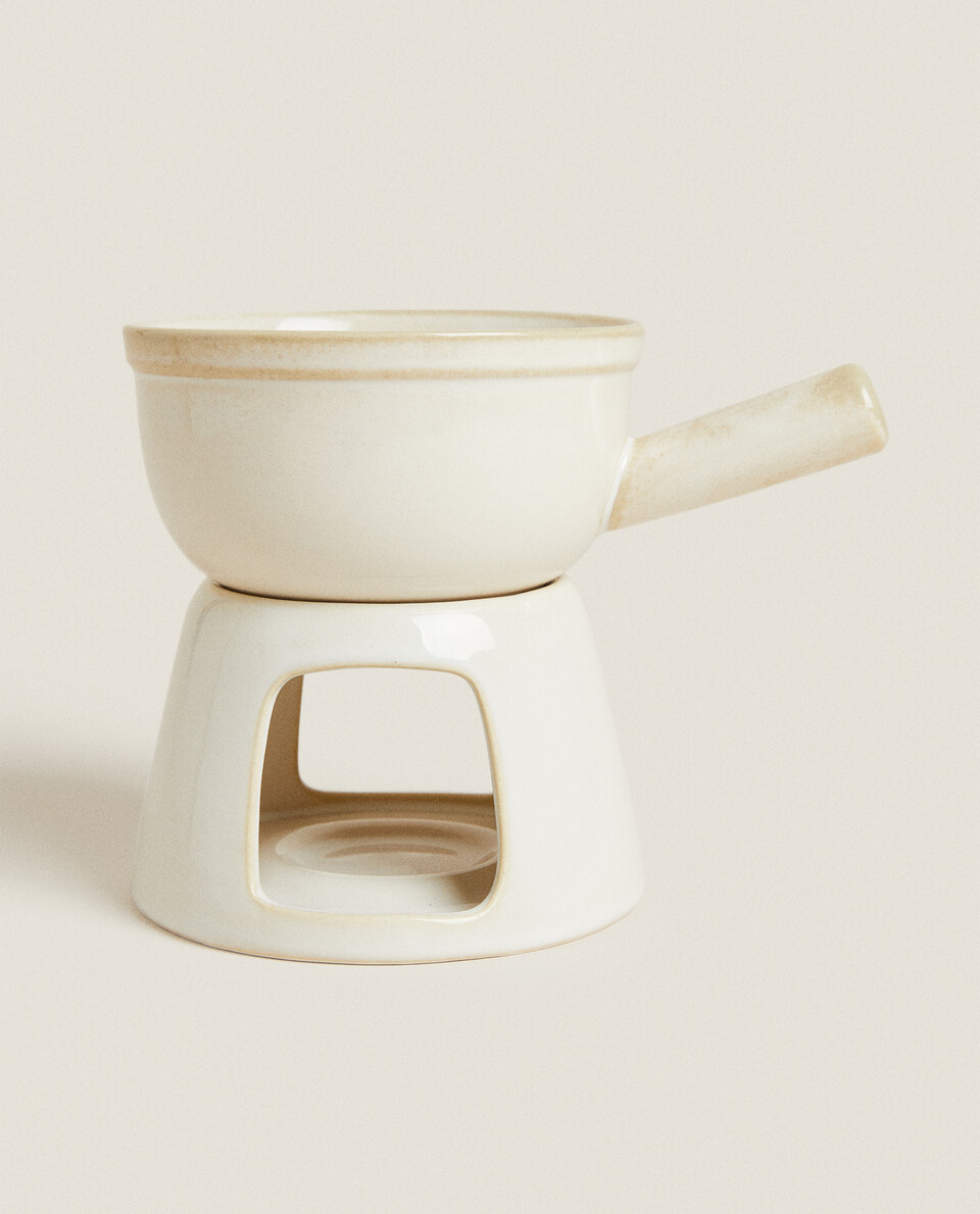 STONEWARE FONDUE SET