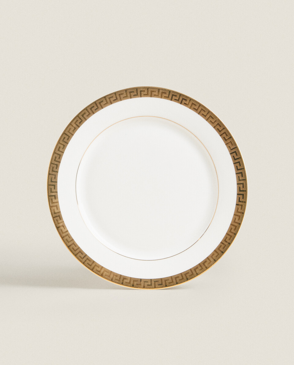 BONE CHINA DINNER PLATE WITH BORDER Zara Home UAE ABU DHABI/AL AIN