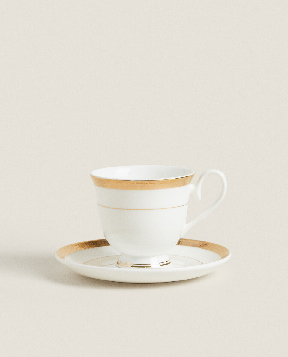 Jiotouhu Série Fleur Rose, Ensemble Tasse Soucoupe Porcelaine Anglaise à La Cendre D'os, Bone Chine Service à Thé Café,avec Cuillère- 1 Set 200ml