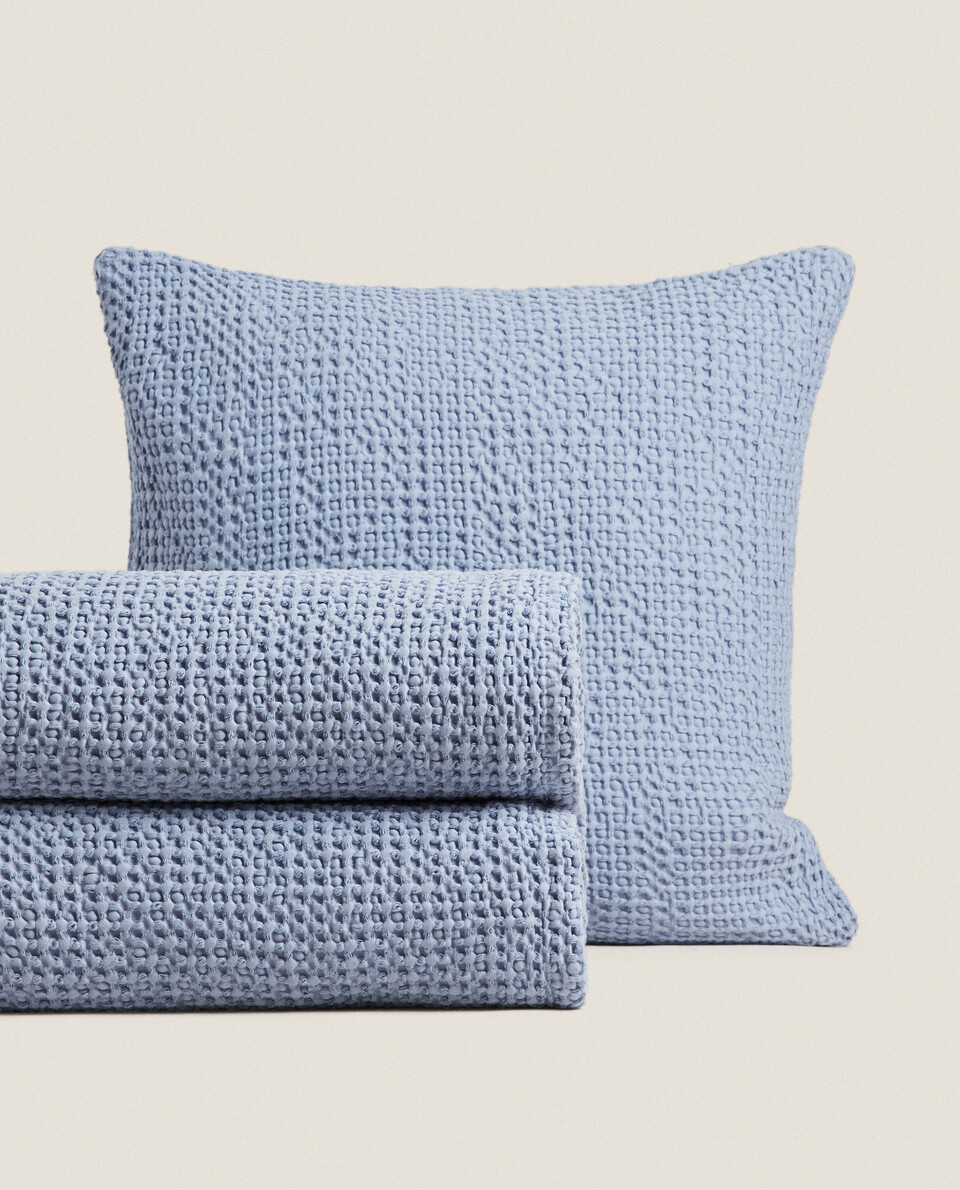 WAFFLE KNIT BEDSPREAD BEDSPREADS AND QUILTS BEDROOM SALE Zara