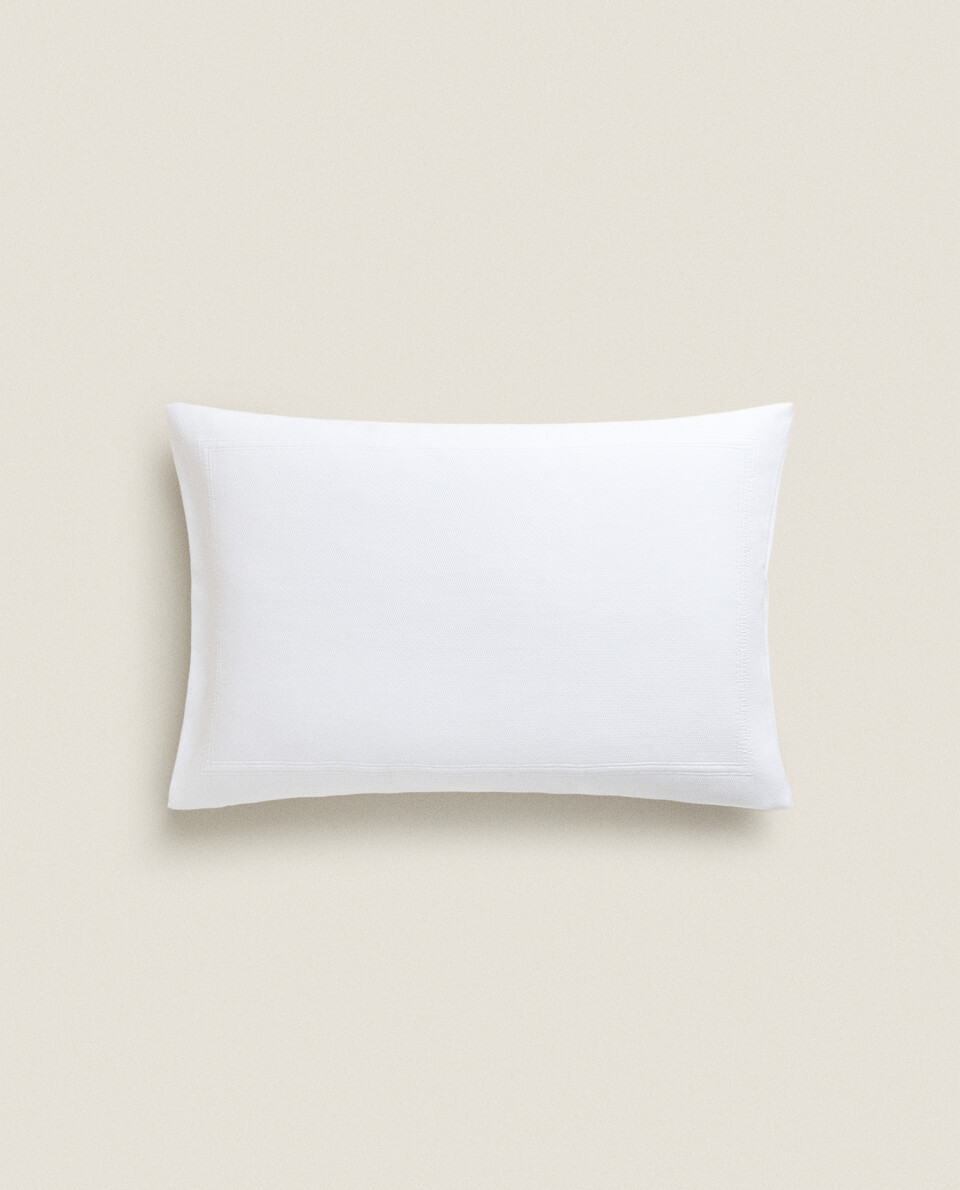 COTTON THROW PILLOW COVER WITH BORDER