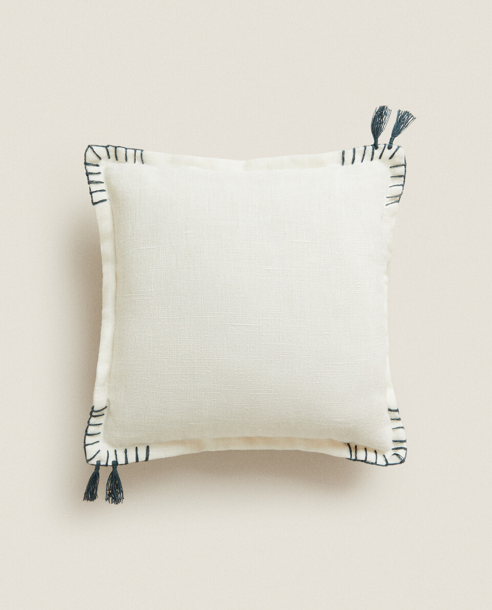 CUSHION COVER WITH TOPSTITCHING