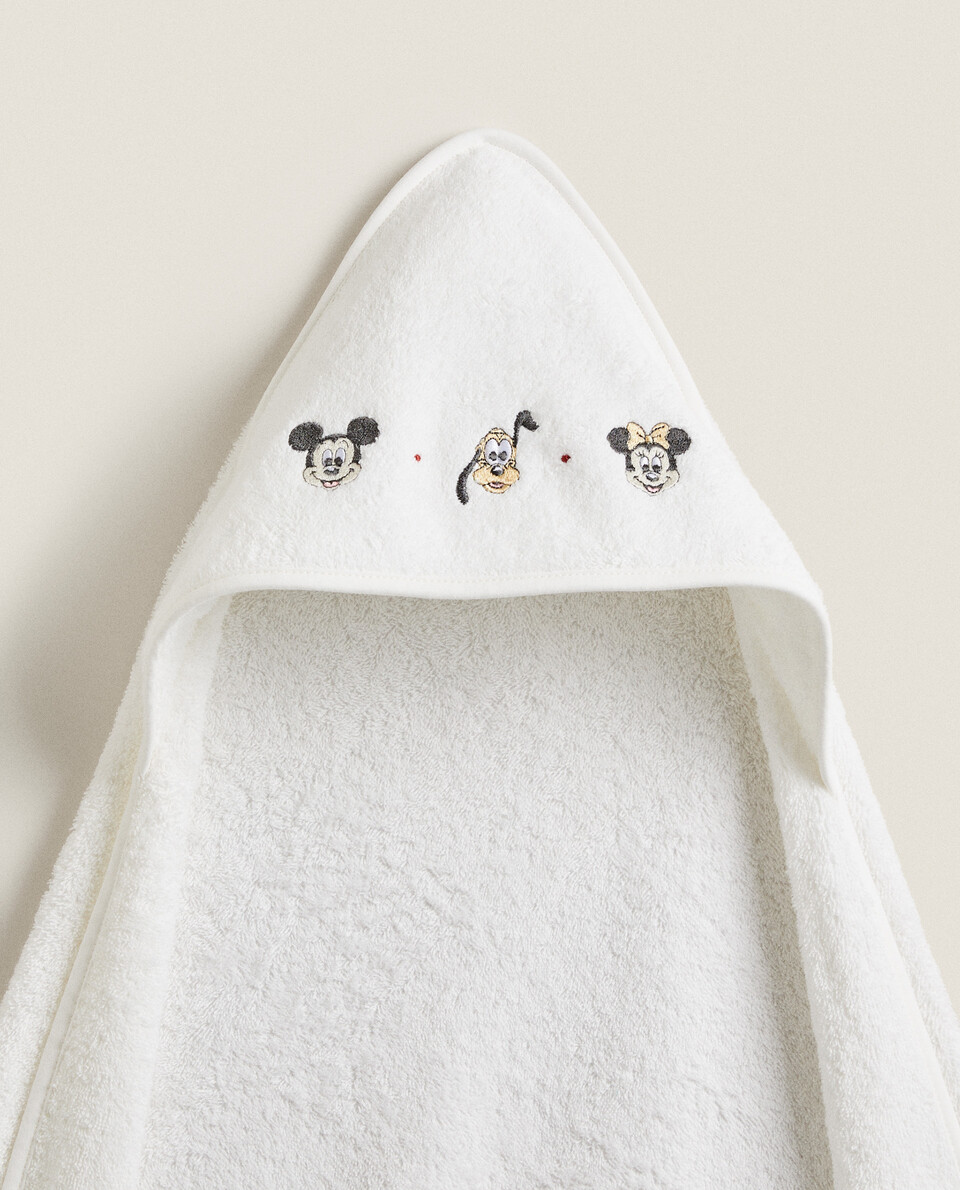 © Disney 米老鼠圖案刺繡帶帽毛巾