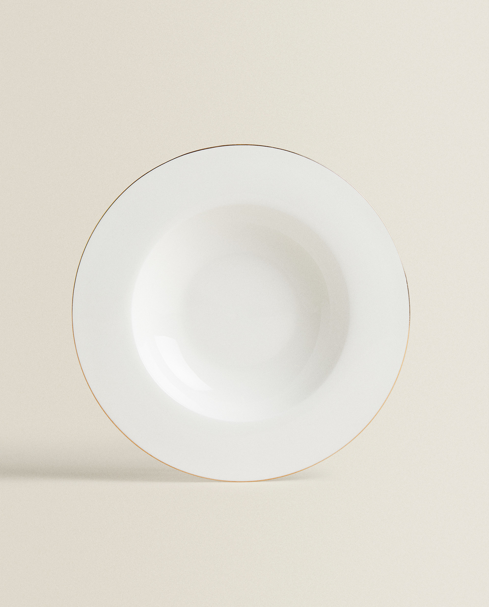 ASSIETTE CREUSE PORCELAINE BONE CHINA BORD
