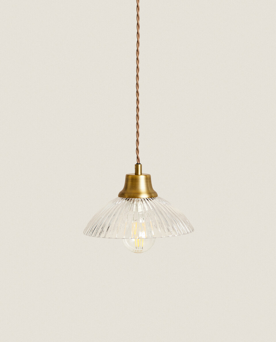 GLASS AND METAL CEILING LAMP