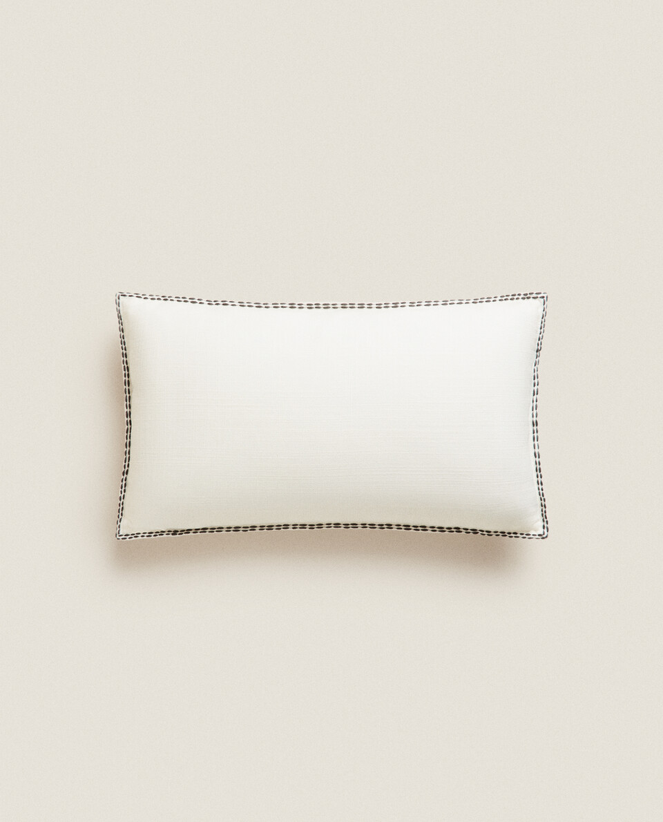 THROW PILLOW COVER WITH BACKSTITCHING
