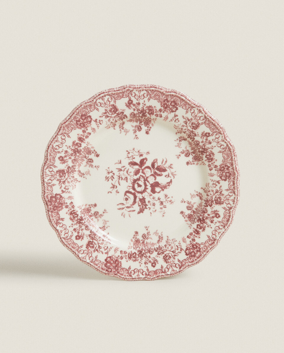 PLATO LLANO LOZA FLORAL