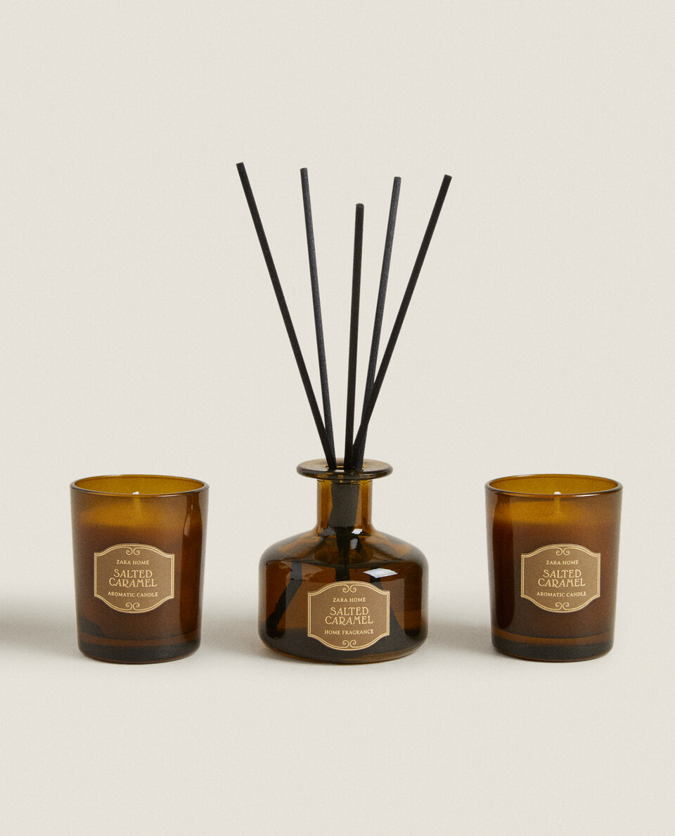 SET DIFUSOR EN STICKS Y VELAS SALTED CARAMEL Zara Home Perú