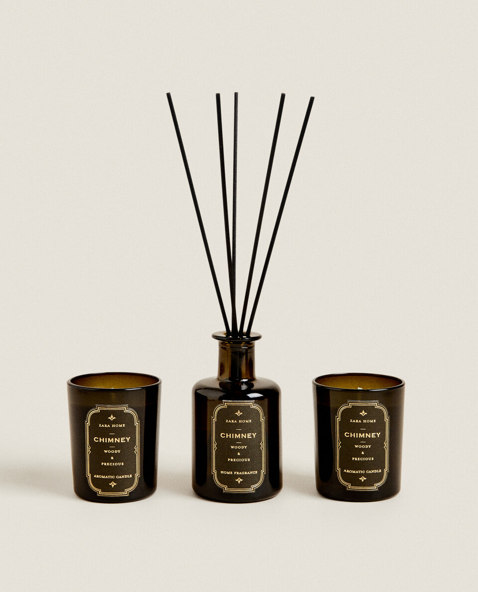 CHIMNEY REED DIFFUSER AND MINI CANDLES SET
