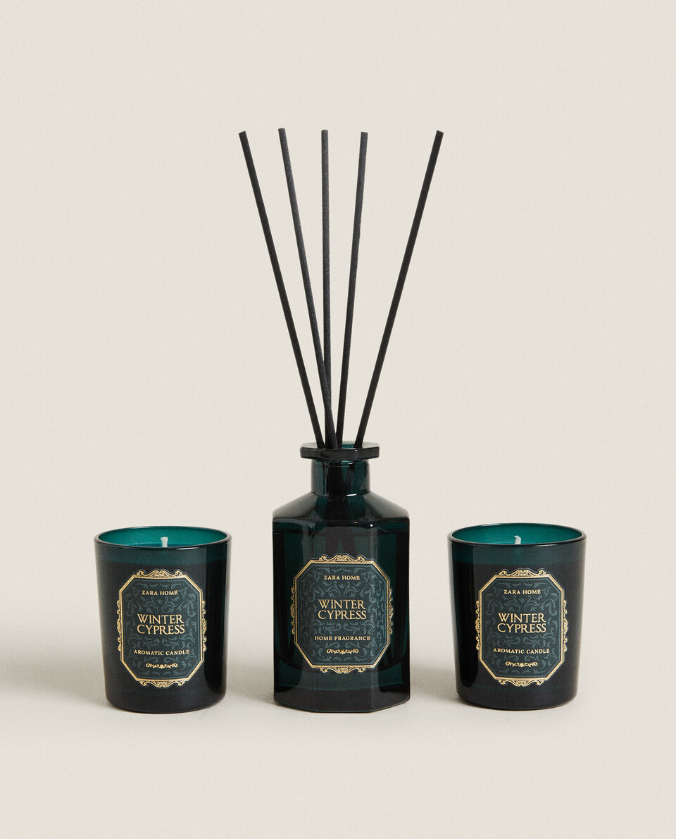 WINTER CYPRESS FRAGRANCE PACK OF REED DIFFUSERS AND MINI CANDLES