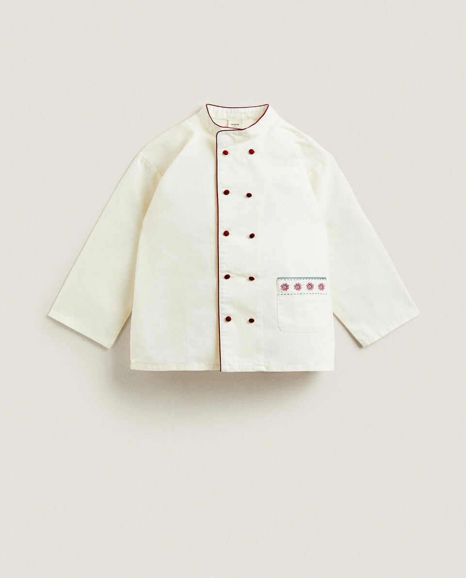 CHILDREN’S CHRISTMAS COTTON AND LINEN CHEF JACKET