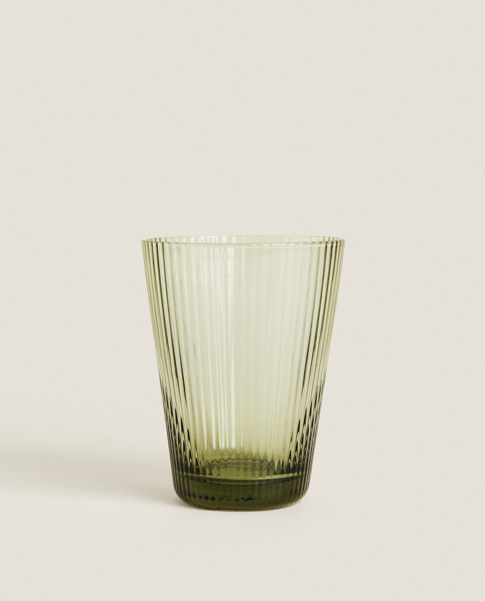 LINED DESIGN GLASS TUMBLER Zara Home UAE DUBAI/SHARJAH/AJMAN/UAQ/FUJAIRAH