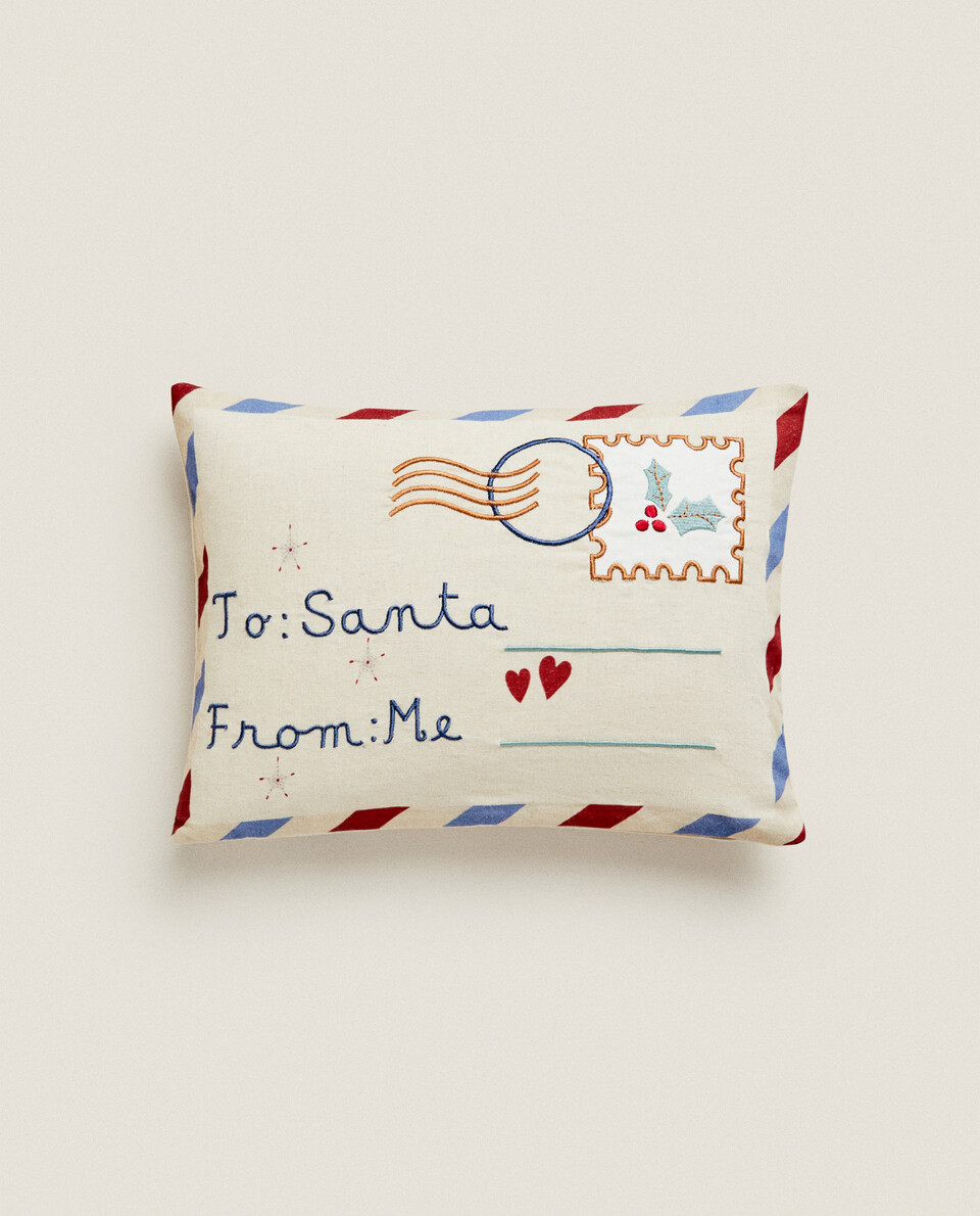 CHILDREN’S FATHER CHRISTMAS LETTER CUSHION COVER
