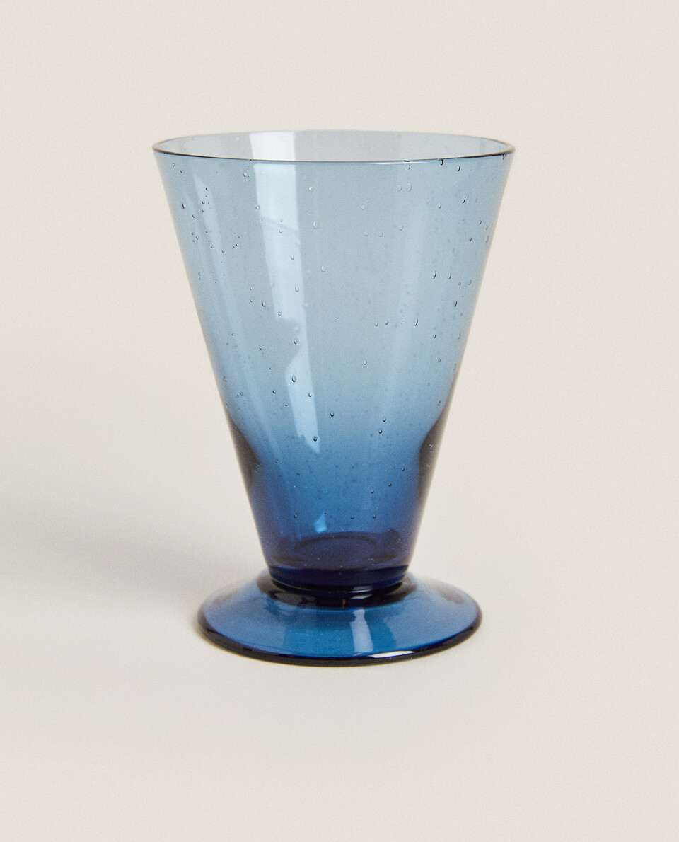 LARGE GLASS WITH BUBBLES