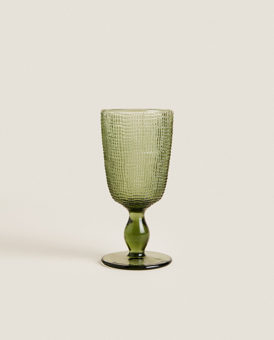 WINE GLASS WITH RAISED DESIGN Zara Home United Kingdom