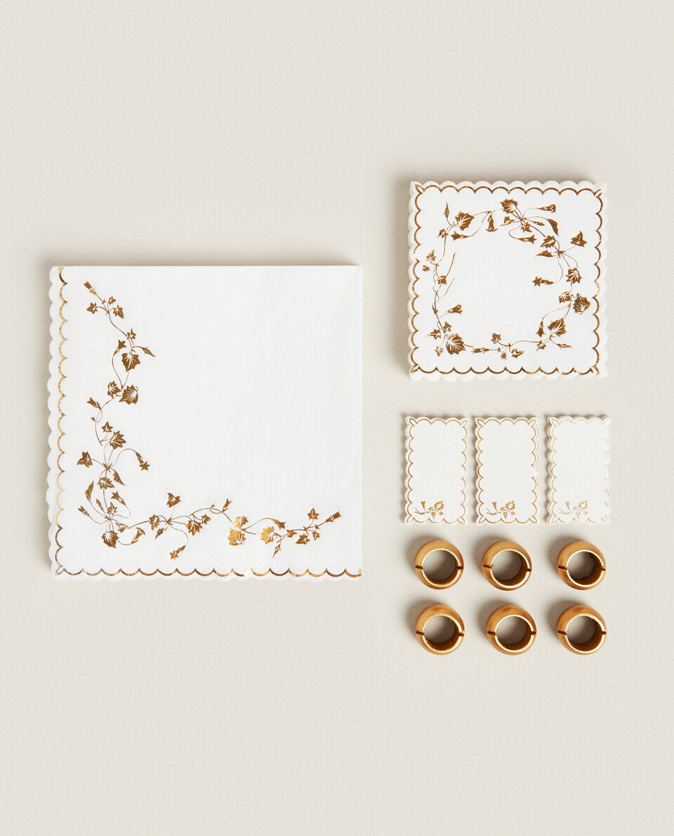 SET MESA PAPEL RAMAS NAVIDAD