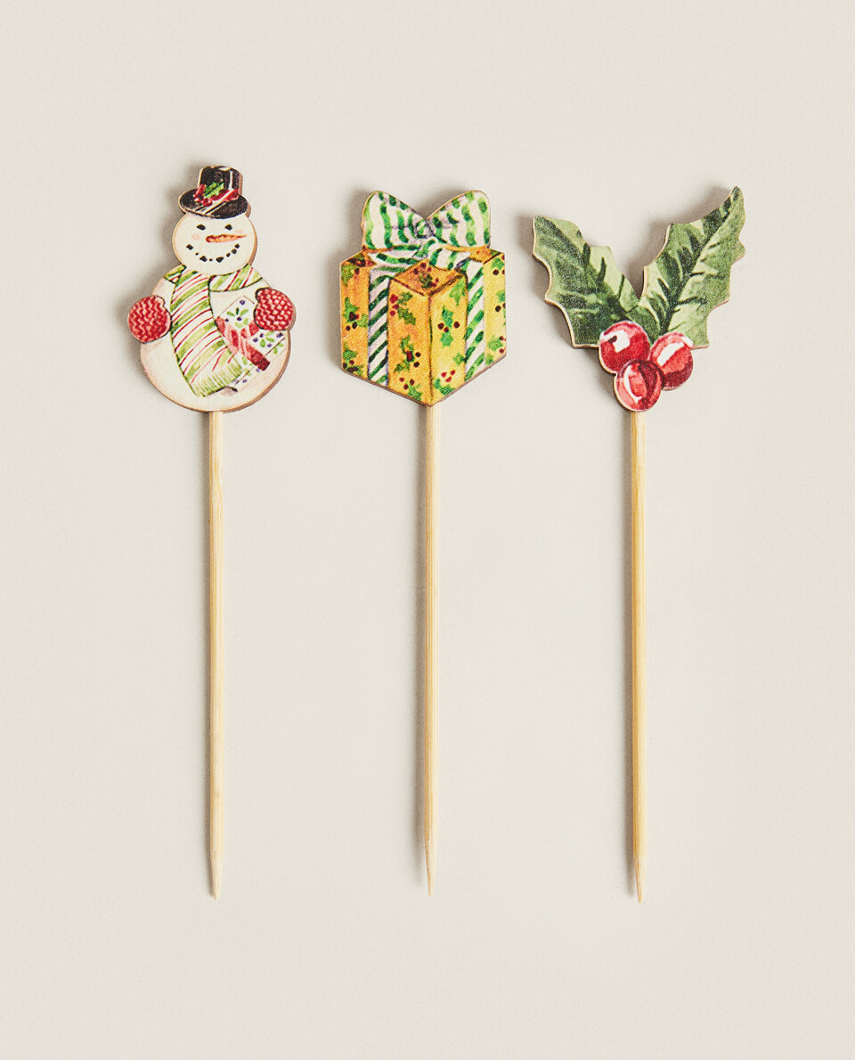 PACK OF CHRISTMAS FIGURE COCKTAIL PICKS (PACK OF 24)