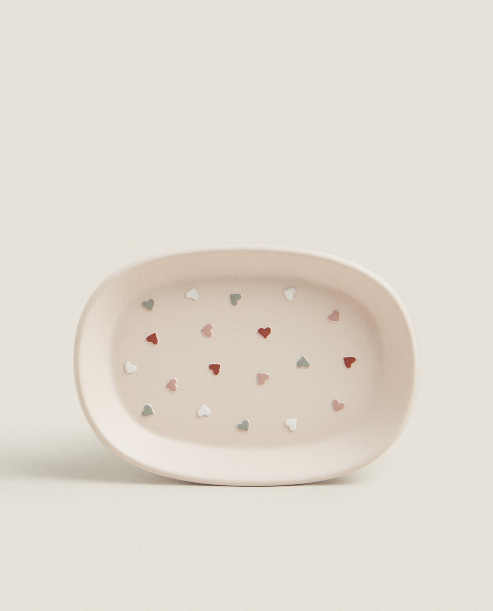 RESIN SOAP DISH WITH HEARTS