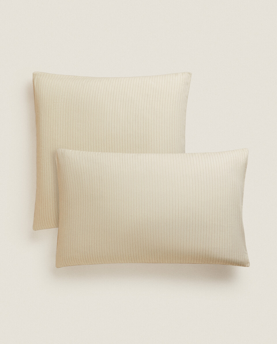(300 THREAD COUNT) STRIPED WASHED SATEEN PILLOWCASE