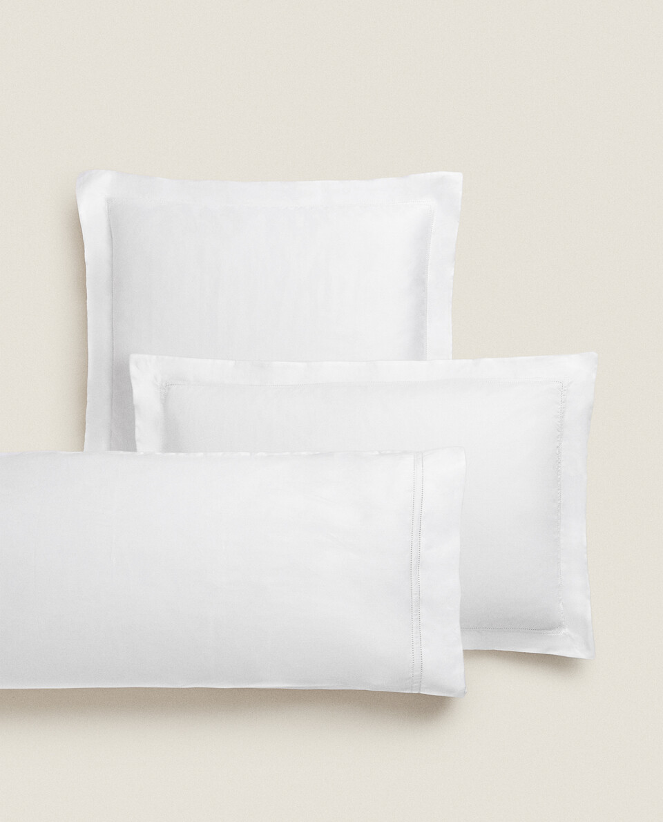 (500 THREAD COUNT) SATEEN PILLOWCASE WITH DOUBLE HEMSTITCHING