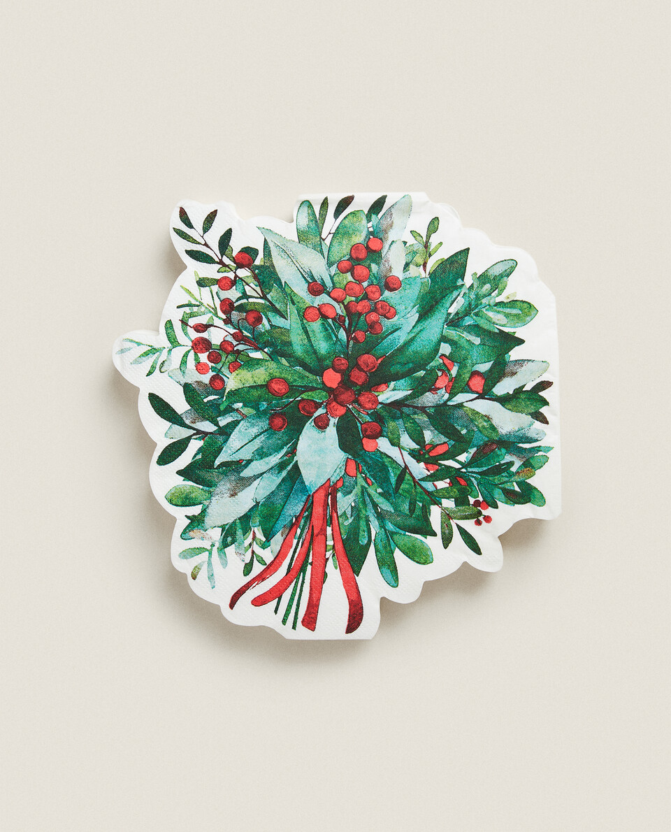 PACK OF CHRISTMAS BOUQUET PAPER NAPKINS (PACK OF 20)