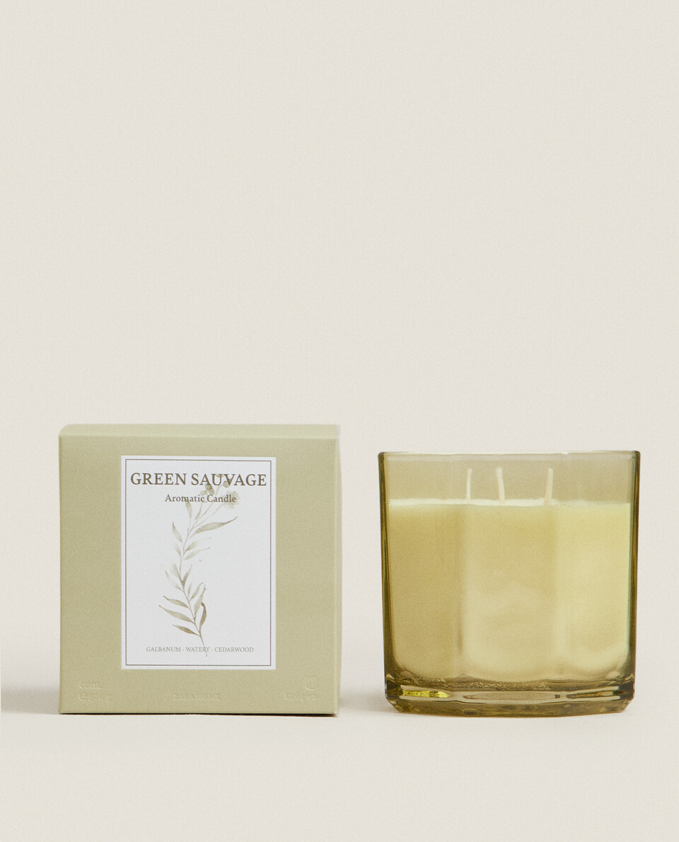 (500 G) GREEN SAUVAGE SCENTED CANDLE
