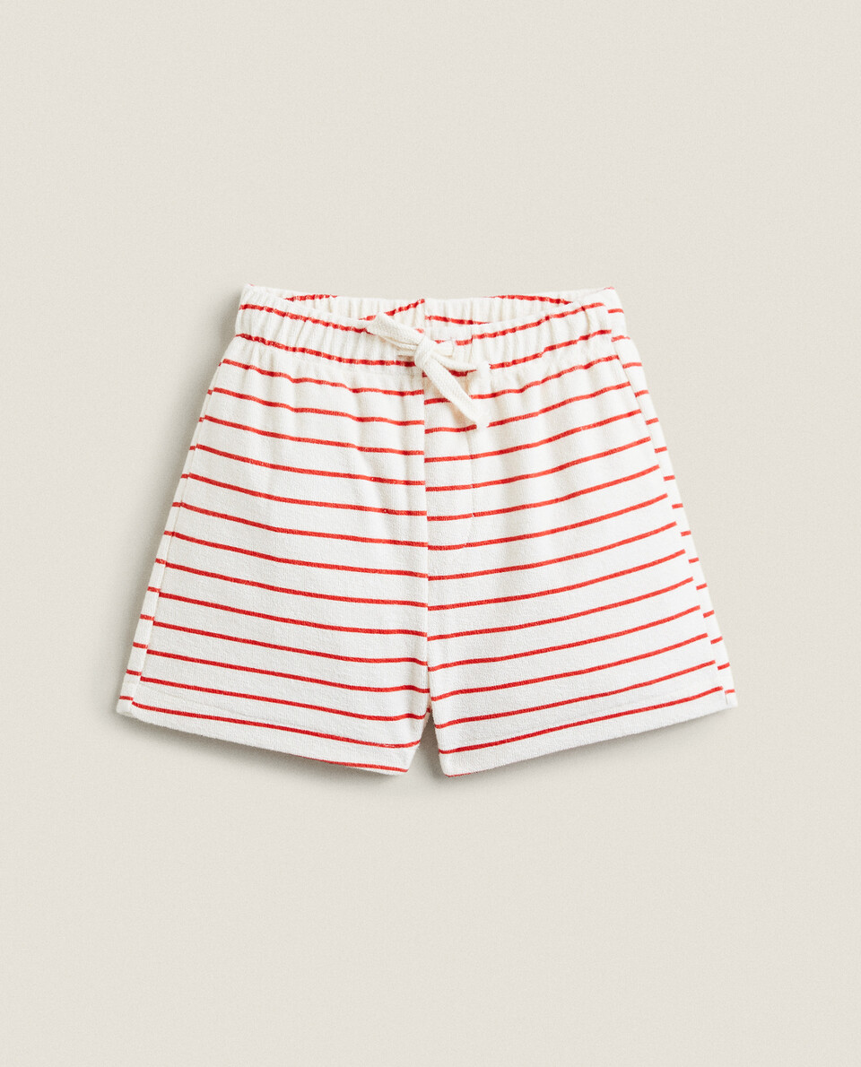 STRIPED TERRY SHORTS