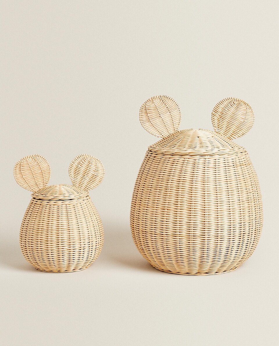 RATTAN BASKET WITH EARS | Zara Home United Kingdom