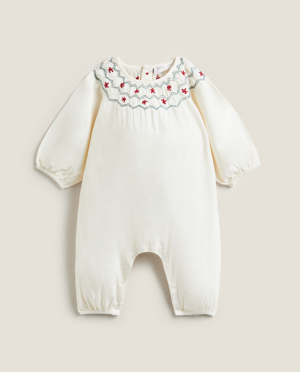 EMBROIDERED CHRISTMAS BABY ROMPER