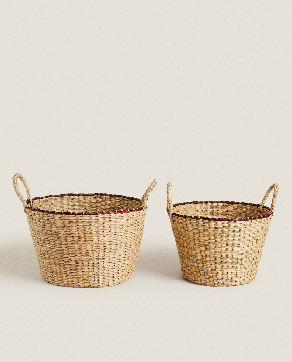 BRAIDED BASKET WITH HANDLES