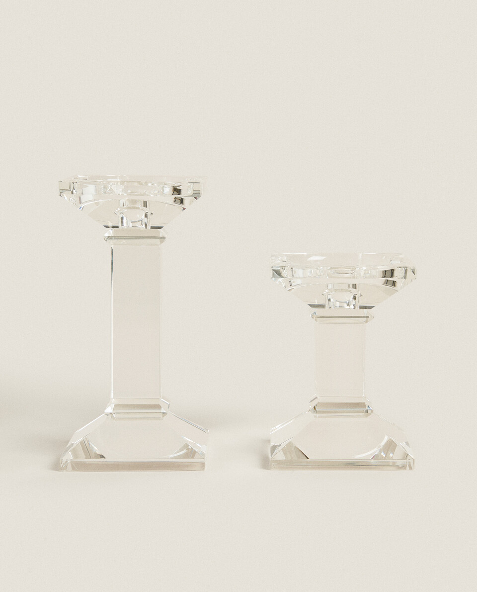 FACETED CRYSTAL CANDLESTICK