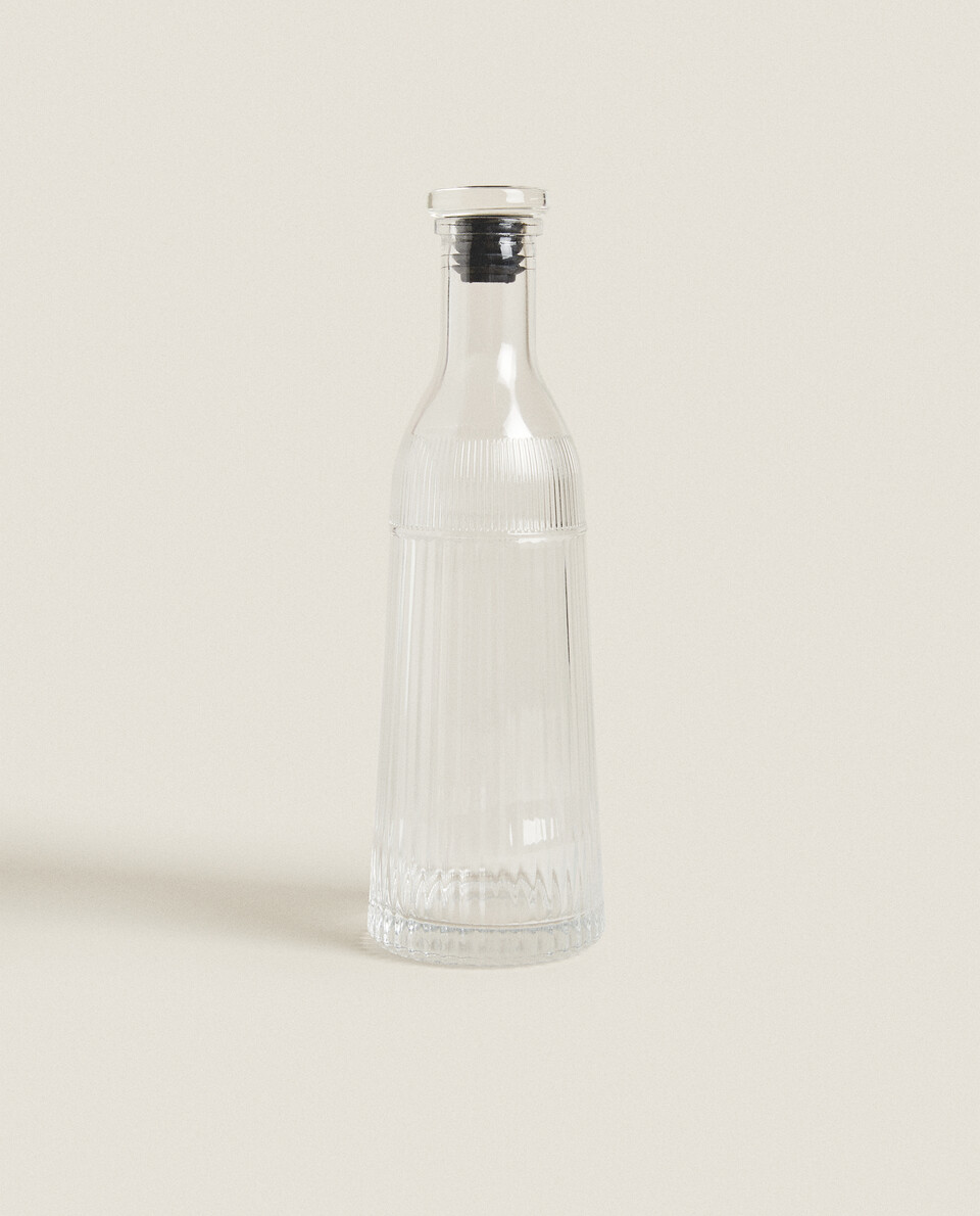 FACETED GLASS BOTTLE Zara Home United Kingdom