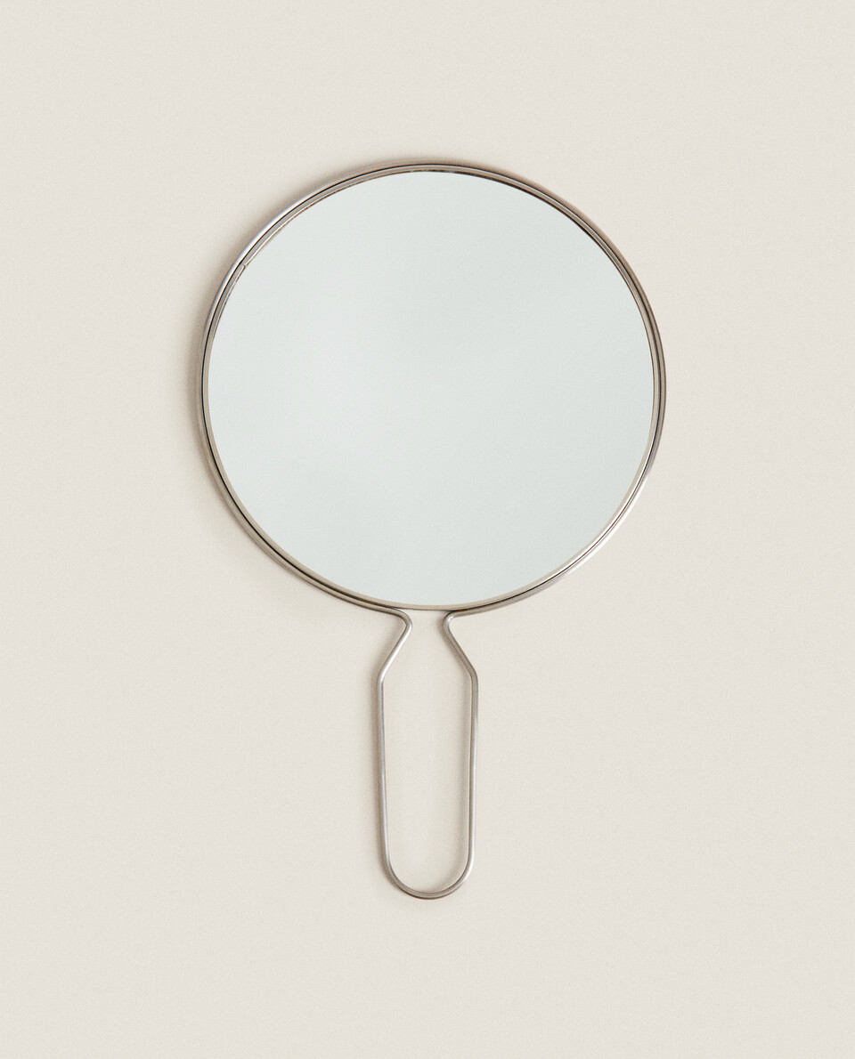 HAND-HELD MIRROR WITH STEEL FRAME