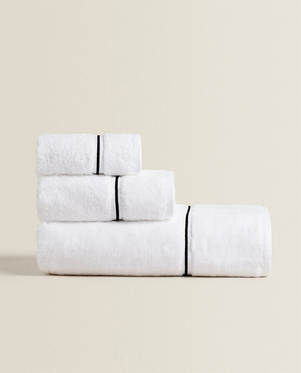 EMBROIDERED SCALLOPED EDGE TOWEL Zara Home UAE ABU DHABI/AL AIN/RAS
