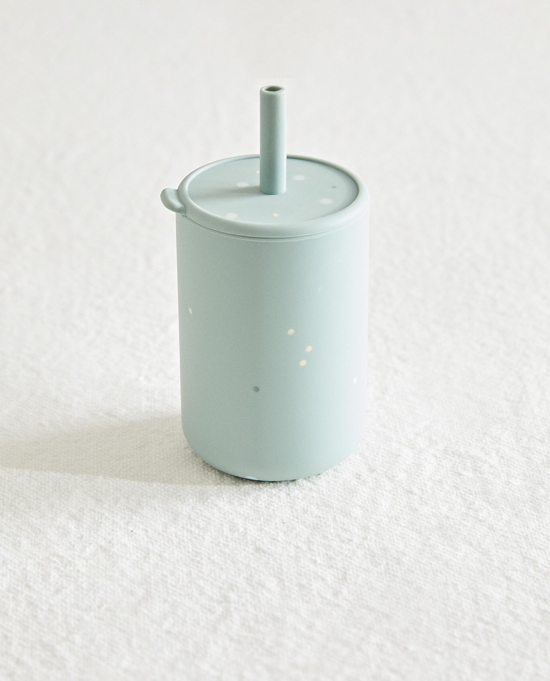 DOTS SILICONE TUMBLER WITH STRAW - Blue green