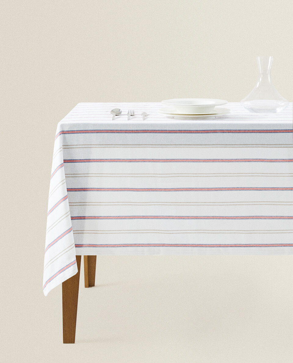 DYED THREAD COTTON TABLECLOTH