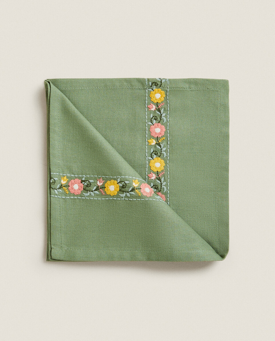 EMBROIDERED COTTON NAPKINS (PACK OF 2)